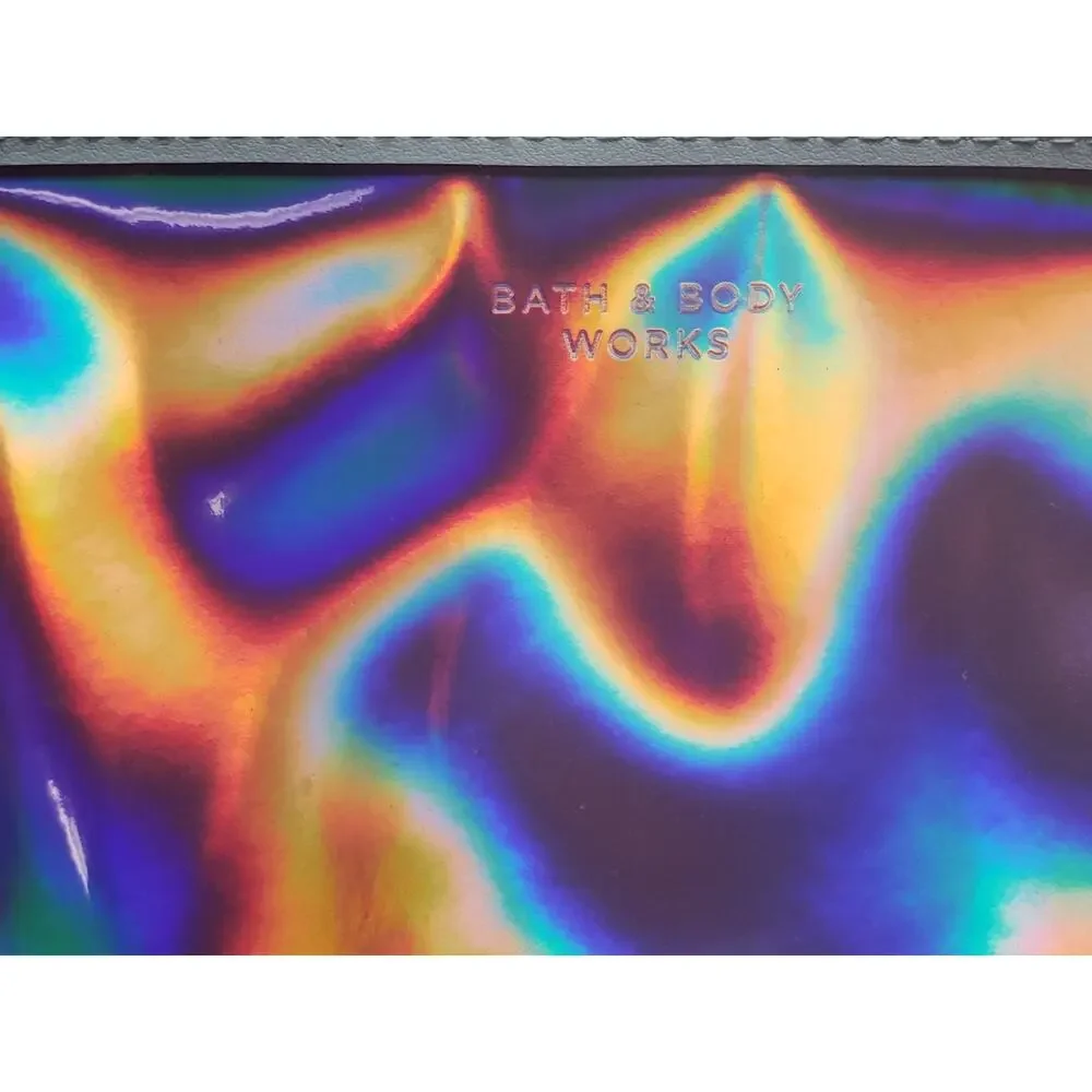 BBW Pink Iridescent Prismatic Zipper Cosmetic Overnight Travel Compact Bag